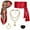 Red, variant on 2025 Halloween Pirate Costume Accessories Set for Women, Pirate Hat, Head Scarf, Sash, Belt, Dress Accessories Red