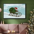 thumbnail image 6 of Christmas Holly Hedgehog Sledding - Framed Gallery Wrapped Holiday Canvas - 25 x 37 - Black Frame, 6 of 8