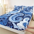 thumbnail image 3 of Homewish Bohemian Paisley Twin Sheet Sets 3pcs for Female Men Women,Boho Hippie Damask Twin Fitted Sheet Microfiber,Exotic Style Breathable Flat Sheet,Lightweight Room Decor, 3 of 7