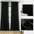 thumbnail image 5 of Btomtd 2pcs Elegant Curtain Panel Pair, Layering Overlay Curtains for Bedroom Window, Blackout Curtains for Sophisticated Look - 39.37"x51.18", Black, 5 of 8