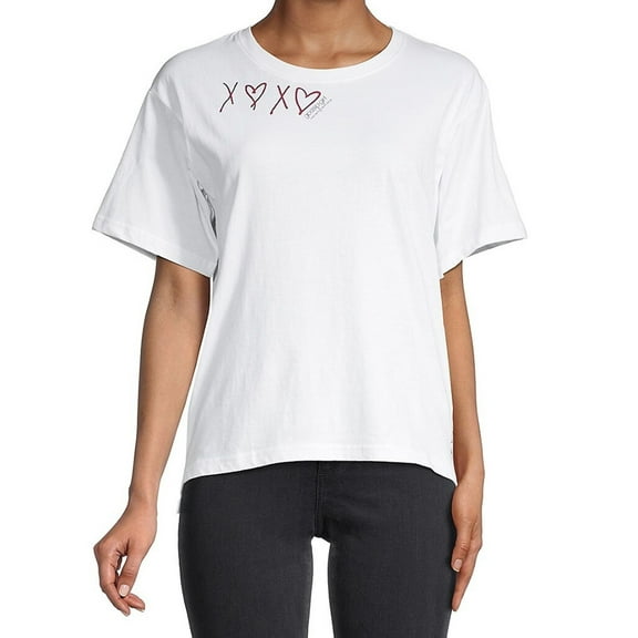 Elevenparis Womens Gossip Girl Graphic T-Shirt, White, X-Small