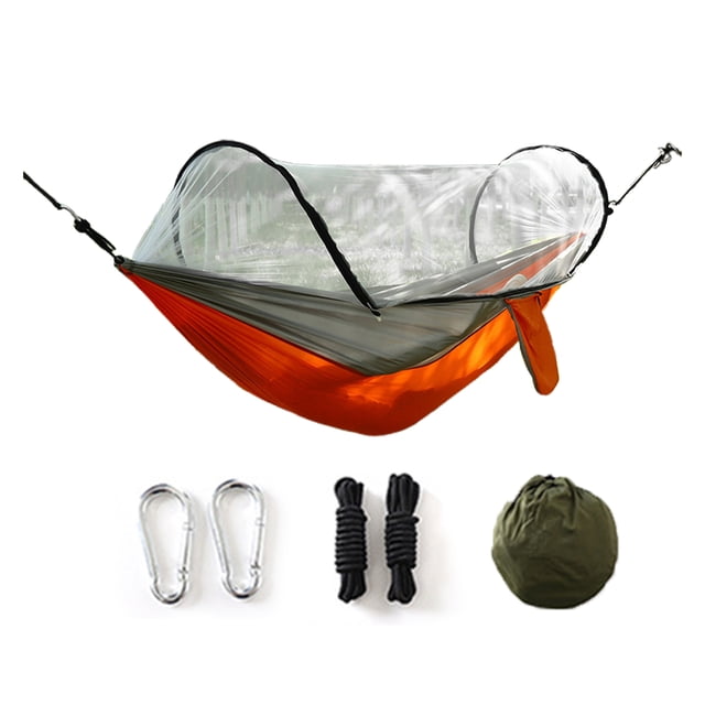 Visland Hamac de Camping avec Moustiquaire 200Kg Respirant Léger Portable Hamac Simple avec Sangles d'Arbre Installation Facile Intérieur Extérieur Randonnée Hamac
