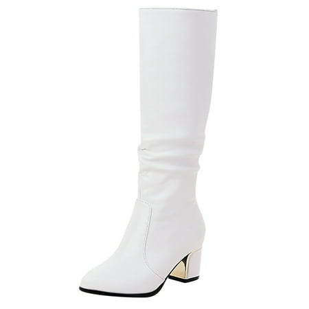 Knee Snow Boots Winter High Heels Boots for Women Booties Boots Shoes Warm Fashion Thigh High Leather Boots for Women Heel Cute High Women s Winter Boots for Women Knee High Women s Boots
