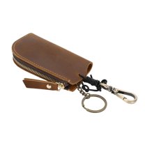 Unique Bargains Car Key Case Universal Leather Smart Key Fob Cover 4.72"x2.28"x0.79" Brown