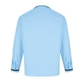 thumbnail image 5 of Afuyipoi Button-Up Long Sleeve Men Shirt,Solid - color Cotton Collared Neck Shirts for Office Light Blue L, 5 of 6