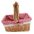 thumbnail image 2 of Cesta Mimbre Para Picnic, Cestas Ratán Para Jardín Con Tapa Y Asa, Cuerpo Tejido, Reforzada Con Tela Lino, Para Pascua, Camping, Dís La Madre Y Actividades Al Aire Libre, 2 of 7