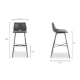 thumbnail image 6 of Poly & Bark Paxton 29” Bar Stool in Grey (Set of 3), 6 of 7