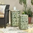 thumbnail image 4 of Iron Accent Table with Antique Green Finish for Living Room, Bedroom or Entryway - Compact Side Table with Space-Saving Design, Easy Assembly & Durable Metal Construction, 4 of 9