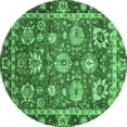 thumbnail image 1 of Ahgly Company Indoor Round Oriental Emerald Green Traditional Area Rugs, 7' Round, 1 of 4