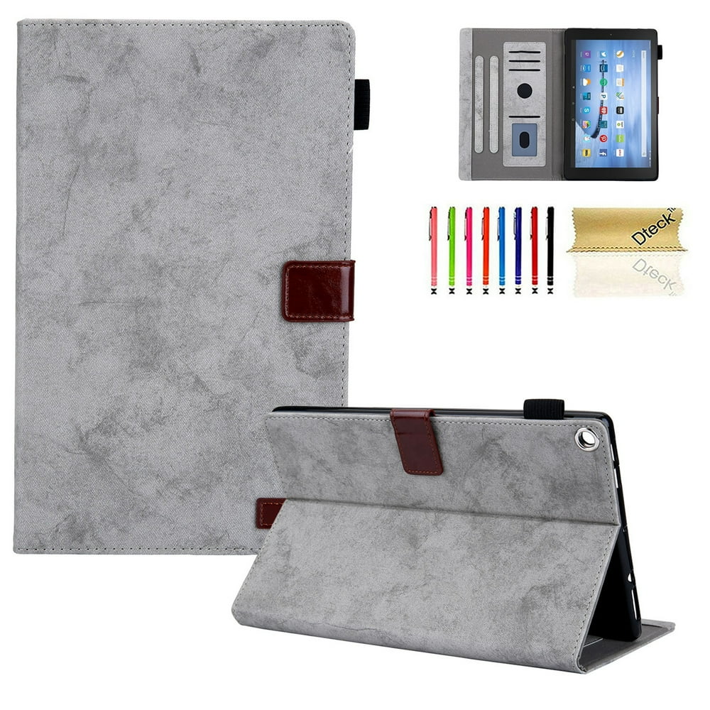 Kindle Fire HD 10 Case Dteck Folio PU Leather Smart Case Cover with