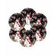 thumbnail image 7 of 13 Inch Round Placemats Set of 6, Black Christmas Non Slip Heat Insulation PP Table Mats, Red Snowman Xmas Tree Snowflake Winter Washable Place Mats for Kitchen Dining Party Table Decor, 7 of 7