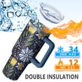 thumbnail image 5 of OBREWU Pioneer Flower Tumbler with Handle and Lid,Pioneer Flower 40oz Double Wall Vacuum Insulated Tumbler,Cups Gift for Women and Men, 5 of 7