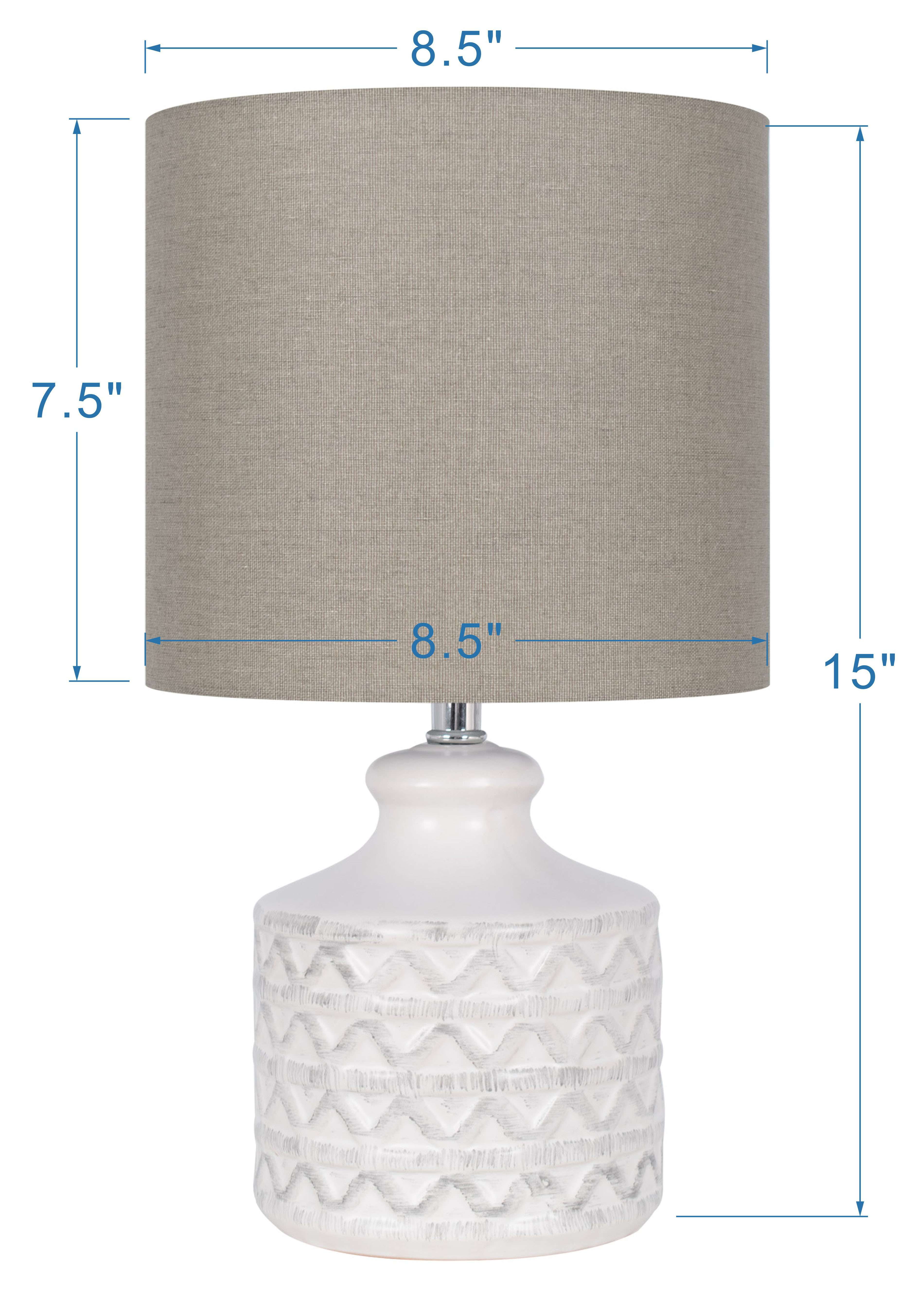 (2 pack) Better Homes & Gardens 15" Diamond Weave Ceramic Table Lamp, White, Transitional