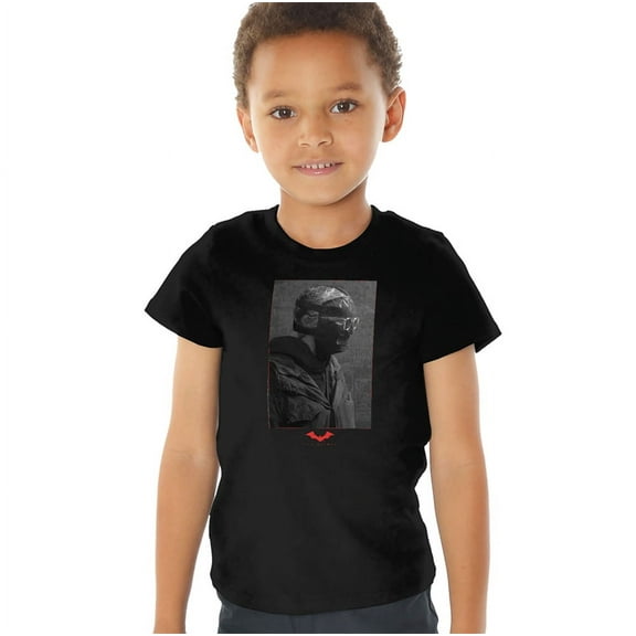 The Batman (2022) Riddler Worn Portrait Kids T Shirt (4) for Youth Toddler Boys and Girls, Black