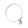 thumbnail image 2 of 6 1/4 inch Round Eye Hook Bangle Bracelet w/ St. Francis de Sales in Sterling Silver, 2 of 3
