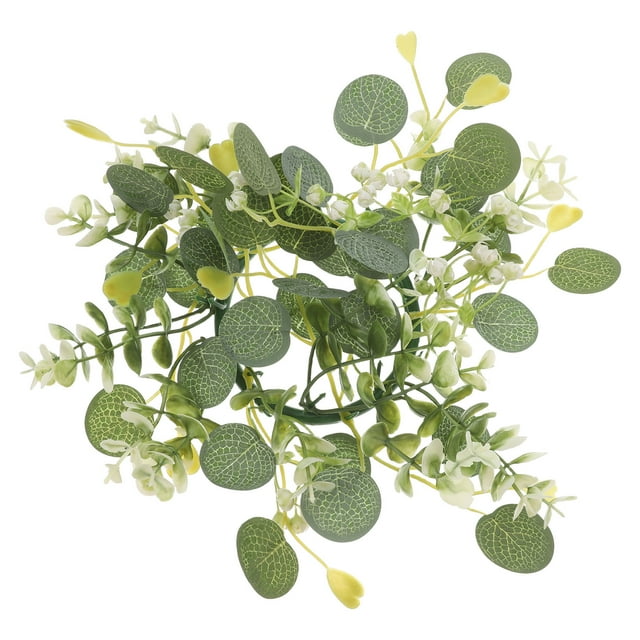 Shisuyan Artificial Eucalyptus Candle Rings Spring Wedding Table Centerpieces Small Greenery Wreaths For Pillar Candles And Kitchen Cabinets