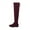 BURGUNDY, variant on Women Over The Knee Riding Boots High Shaft Low Block Heel Equestrian Style Tall Boots Comfortable for All Day Wear