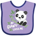 thumbnail image 3 of Inktastic My Grampy Loves Me Cute Panda Boys or Girls Baby Bib, 3 of 4