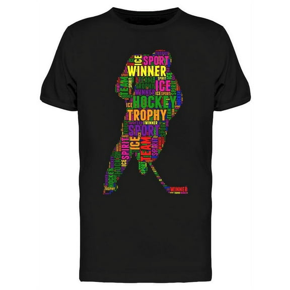 Hockey Word Cloud   T-Shirt Men -Image by Shutterstock, Male x-Large