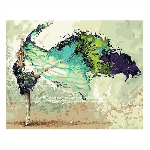 Pintura al óleo digital de bricolaje bailarina de Ballet chica imagen al óleo nebulosa montada en la pared pintura de lienzo sin marco kenally HA5645-00B
