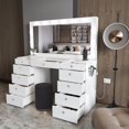 Ember Interiors Extra Large White Vanity with Lighted Mirror Basic
