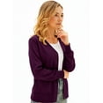 thumbnail image 5 of Aiyino Women's Long Sleeve Knit Cardigan Sweater Basic V Neck Button Down Knitwear Winter Tops,Purple 3XL, 5 of 6