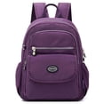 thumbnail image 2 of BadPiggies Nylon Backpack for Women & Men, Waterproof Small Daypack Purse Multi-Pockets Versatile Travel Bag - Purple, 2 of 10