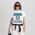 thumbnail image 4 of Women's Gameday Couture White Carolina Panthers Oversized All-Time Classic Flowy T-Shirt, 4 of 6
