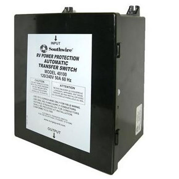 SouthWire Corp. Power Transfer Switch 40100-001 Transfer Power Between Shore And RV Generator; Automatic; 50 Amp