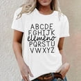 thumbnail image 2 of Short Sleeve T Shirts For Women Letter Print Casual Crew Neck Graphic Sun Shirt Women, 2 of 4