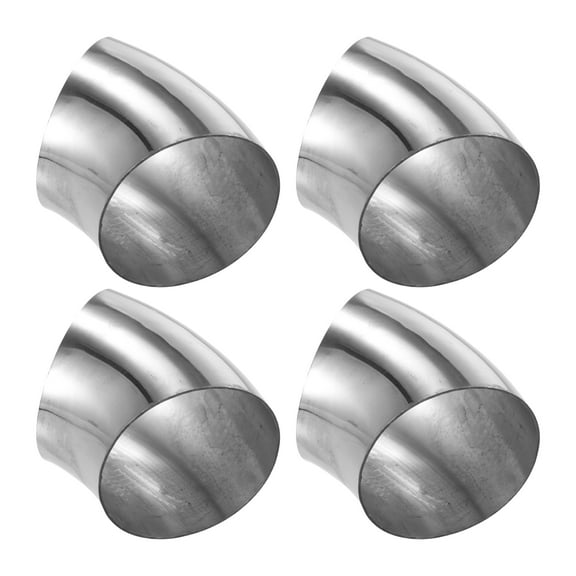 4 Pcs OD 3 Inch 45 Degree SS304 Stainless Steel Exhaust Elbow Pipe for Car Modified Exhaust System