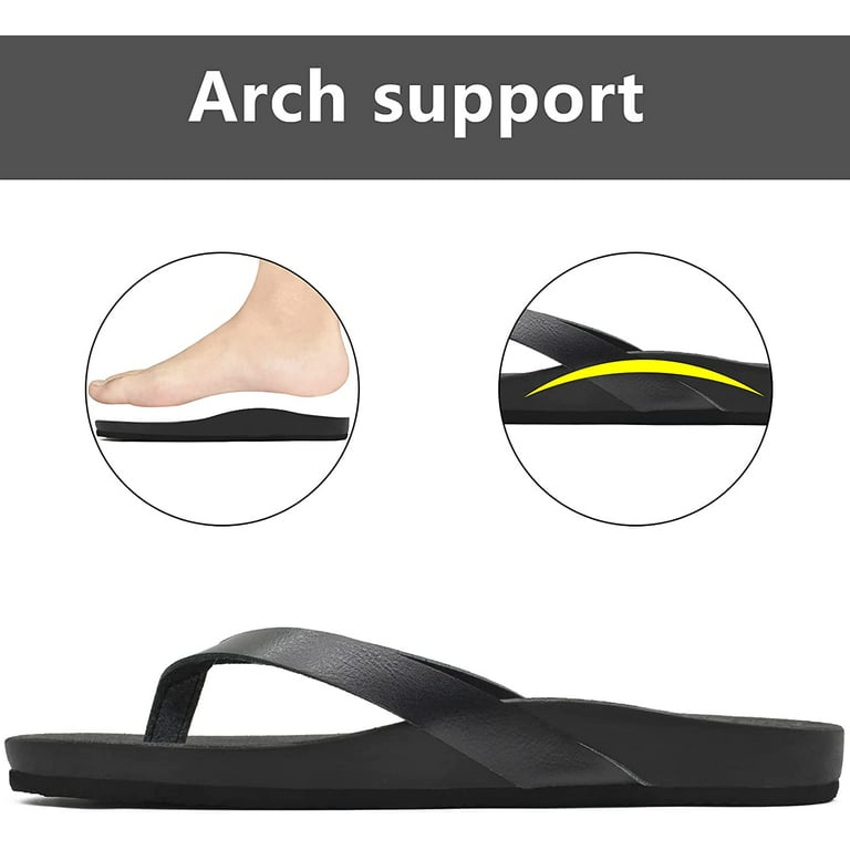 Buy ONCAI Flip Flops For Women Yoga Mat Comfortable Beach Thong Sandals  With Arch Support, Black, 4 at