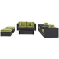 thumbnail image 4 of Modway Convene 8 Piece Outdoor Patio Sectional Set in Espresso Peridot, 4 of 11