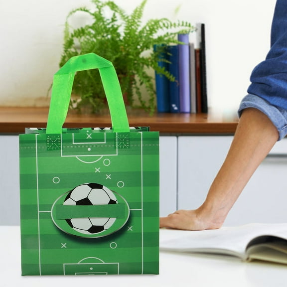 PBPBOX 12Pcs Football Snack Gift Bags Non Woven Fabric Party Bags for Treats and Gifts