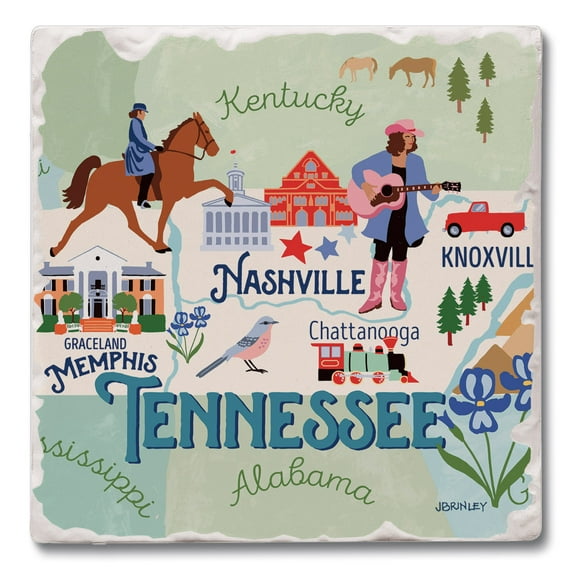 Thirstystone "Tennessee Attractions" 4-Pack Tumbled Tile Coasters