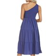 thumbnail image 4 of FcBaudy Robe Sans Manches à Col Asymétrique, Robes d'Été pour Femmes, Robes pour Femmes Robe d'Été pour Dames Fraîche et à Encolure Douce Robe de Couleur Unie Robe pour Femme, 4 of 4