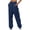 Navy, variant on Staron Women's Sweatpants Casual Tapered Pants High-Waisted Elastic Lace-Up Zipper Pocket Comfy Relaxed Lounge Pants, Navy L