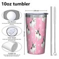 thumbnail image 4 of Pink French Bulldog Love Heart 10oz Tumblers Stainless Steel Tumbler with Lid and Straw,Vacuum Insulated Double Wall Travel Tumbler Cups with Cleaning Brush for Coffee, Tea, 4 of 4