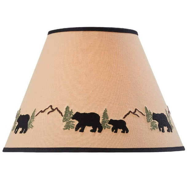 Black Bear Embroidered Lamp Shade Com Black Bear Embroidered Lamp Shade, Embroidered Lamp Shades