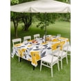 thumbnail image 5 of 54x80 Inch Outdoor Tablecloth with Umbrella Hole Zipper Rectangle Yellow Grey Spring Floral Rectangular Tablecloths Outside Waterproof Summer Botanical Elegant Patio Table Cover for Picnic Party, 5 of 8