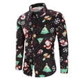 thumbnail image 2 of Gvmfive Mens Christmas Button Down Shirts Xmas Print Long Sleeve Party Holiday Xmas Tops, 2 of 6