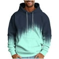 thumbnail image 3 of Momasggi Big and Tall Fleece Hoodies for Men Fall Winter Long Sleeve Drawstring Hooded Sweatshirts Fashion Gradient Pullover Tops with Pockets Mint Green 2XL, 3 of 6