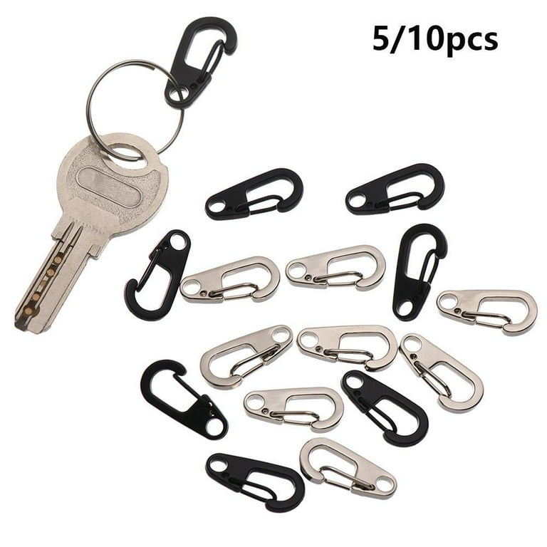 Cheap EDC Gear MIni Aluminum Alloy Outdoor Hook D-Ring Key Chain Spring  Clips Camping Keyring D Carabiner