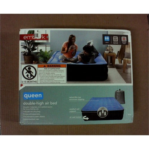 Embark Queen Air Mattress, Double High – Blue – Walmart Inventory 