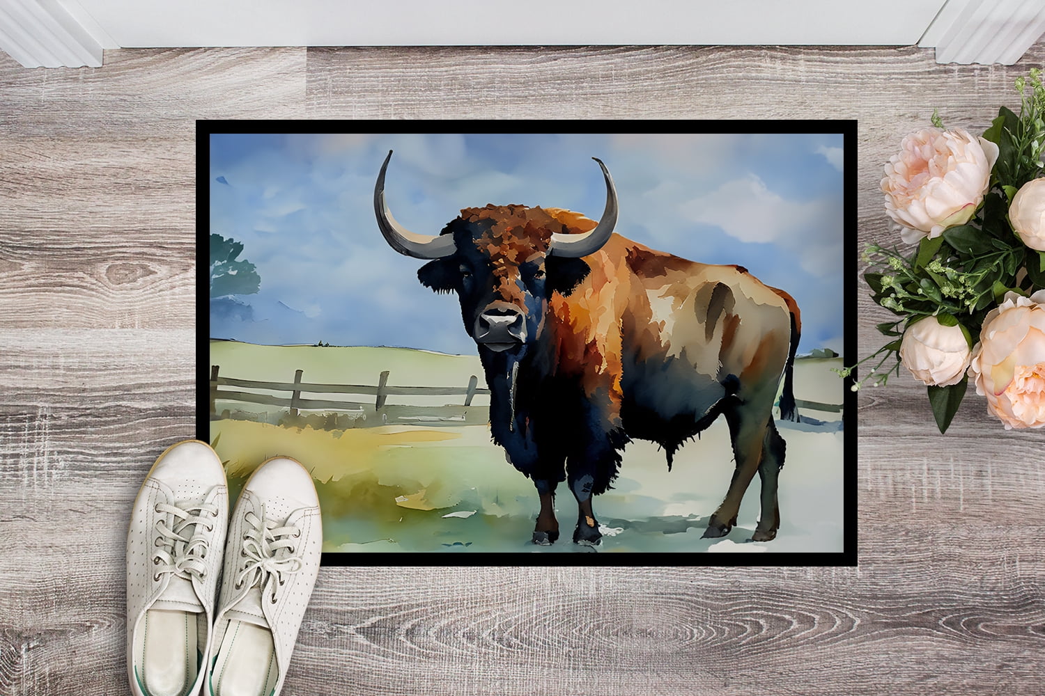 Carolines Treasures DAC2874MAT 18 x 27 in. American Bison Doormat