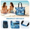 thumbnail image 3 of Sea Waves Beach Bag Travel Tote Bag Reusable Shopping Bag Gym Bag with Wet Pocket Waterproof, 3 of 7