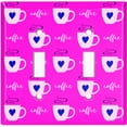 thumbnail image 2 of Metal Light Switch Wall Plate Outlet Cover (Coffee Espresso Mocha Cup Navy Heart Pink - Double Toggle), 2 of 2