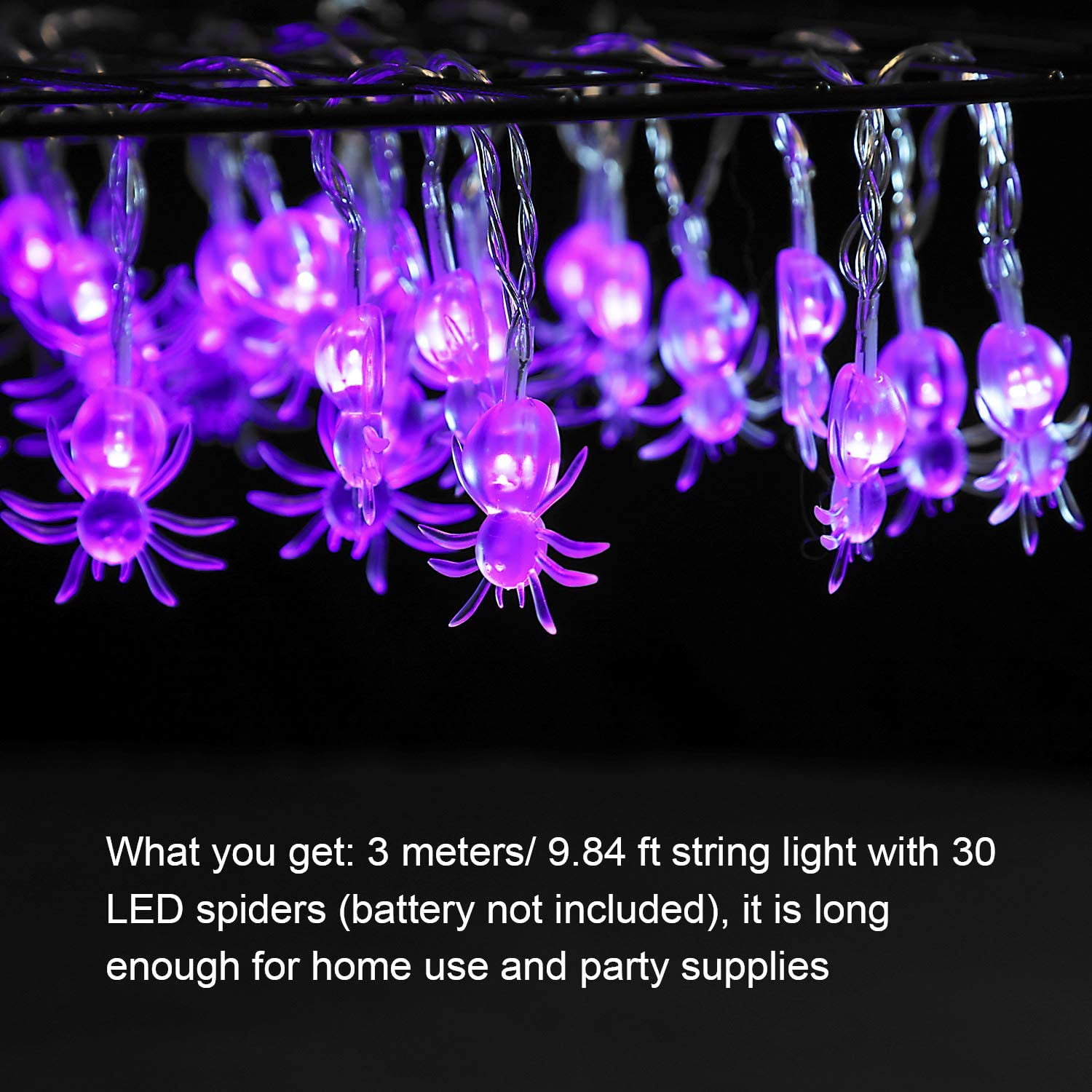 Tatuo Halloween Decoration 30 LED String Lights Battery Operated String Lights for Halloween Christmas Party Patio Lawn Garden Home Style 1 Assorted Colors