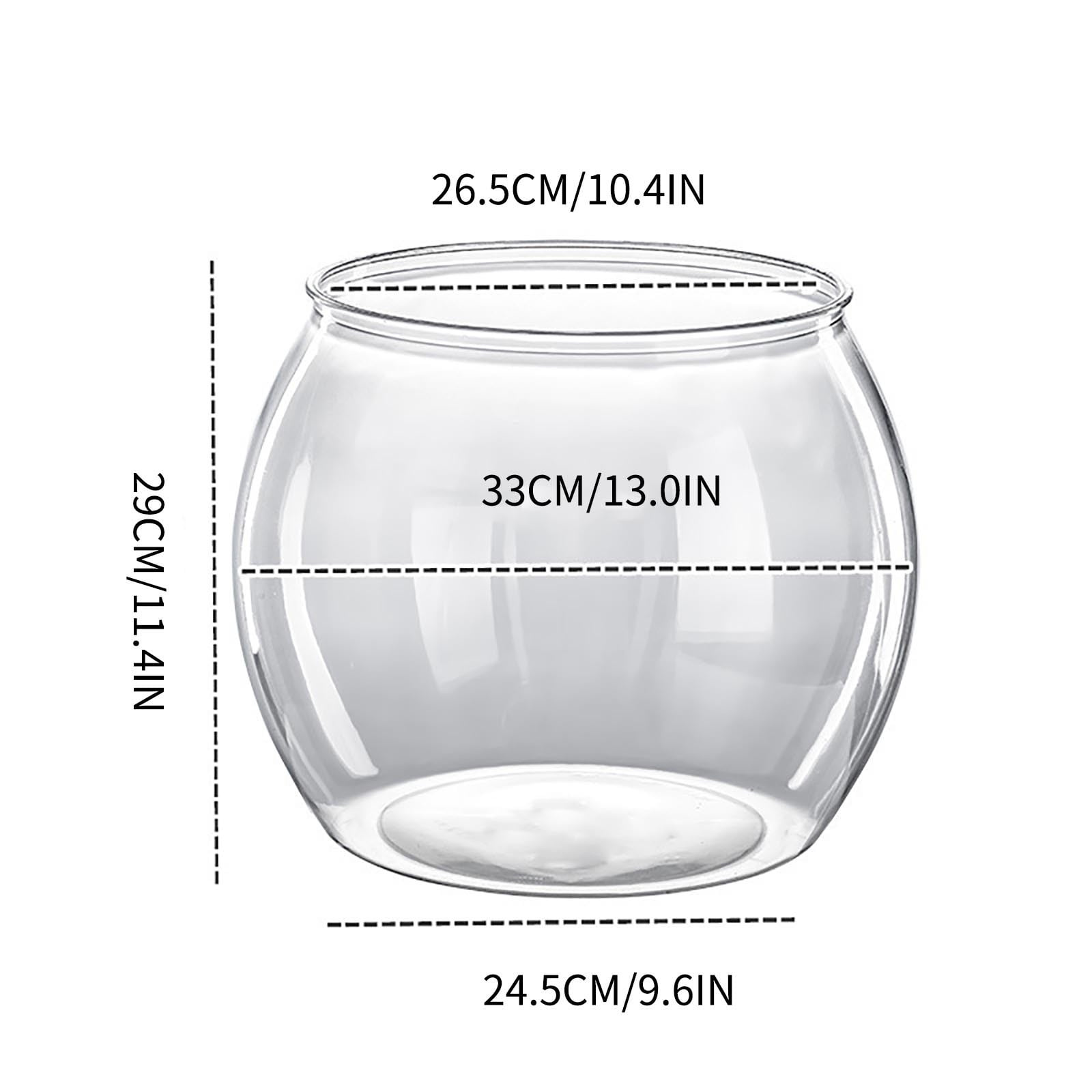 Camnix Fish Tank Clear Container Plastic Plants Desk Clear Ecologically Bottle Tabletop Ornament Desk Fish Tank Fish Living Tank