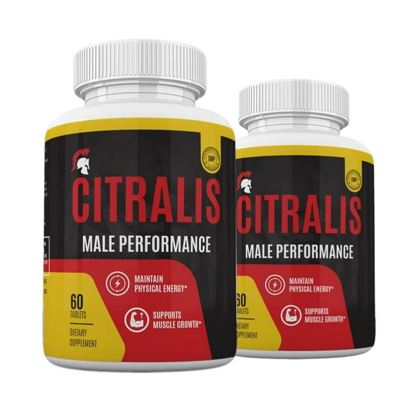 (2 Pack) Citralis Pills Advanced Formula, Citralis Male Supplement for Strength & Performance - 120 Count